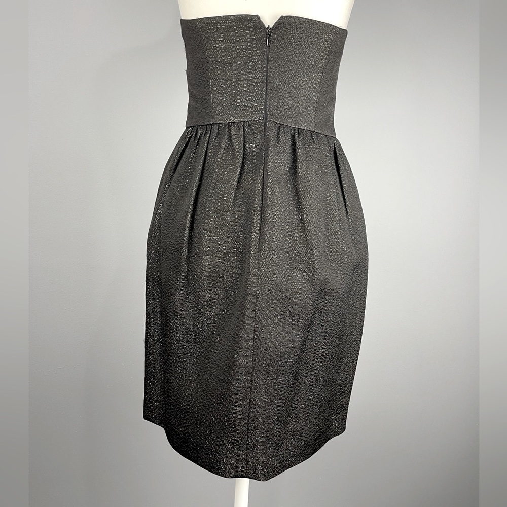 MILLY of New York Black Strapless Dress Size 2 shimmering with metallic thread - Picture 8 of 8